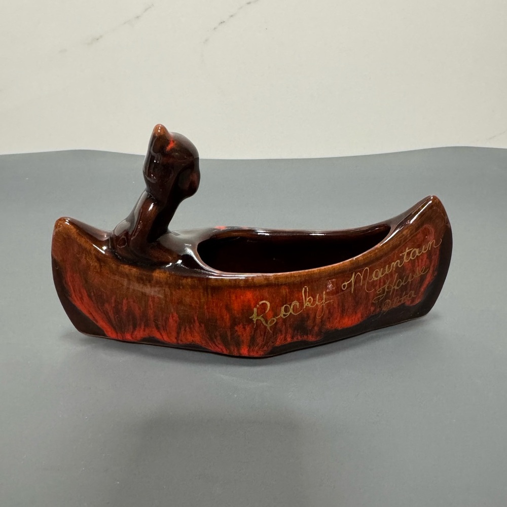 Rocky Mountain Pottery Canoe Figurine